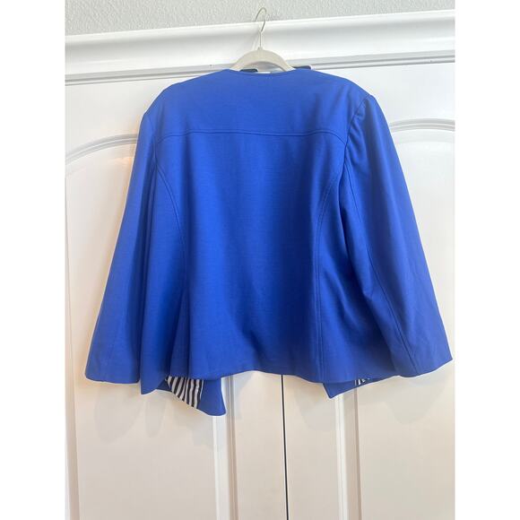 Chico’s Size 3 (16) Vibrant Blue Open Front Dress Jacket with Zipper Pockets - Picture 8 of 8